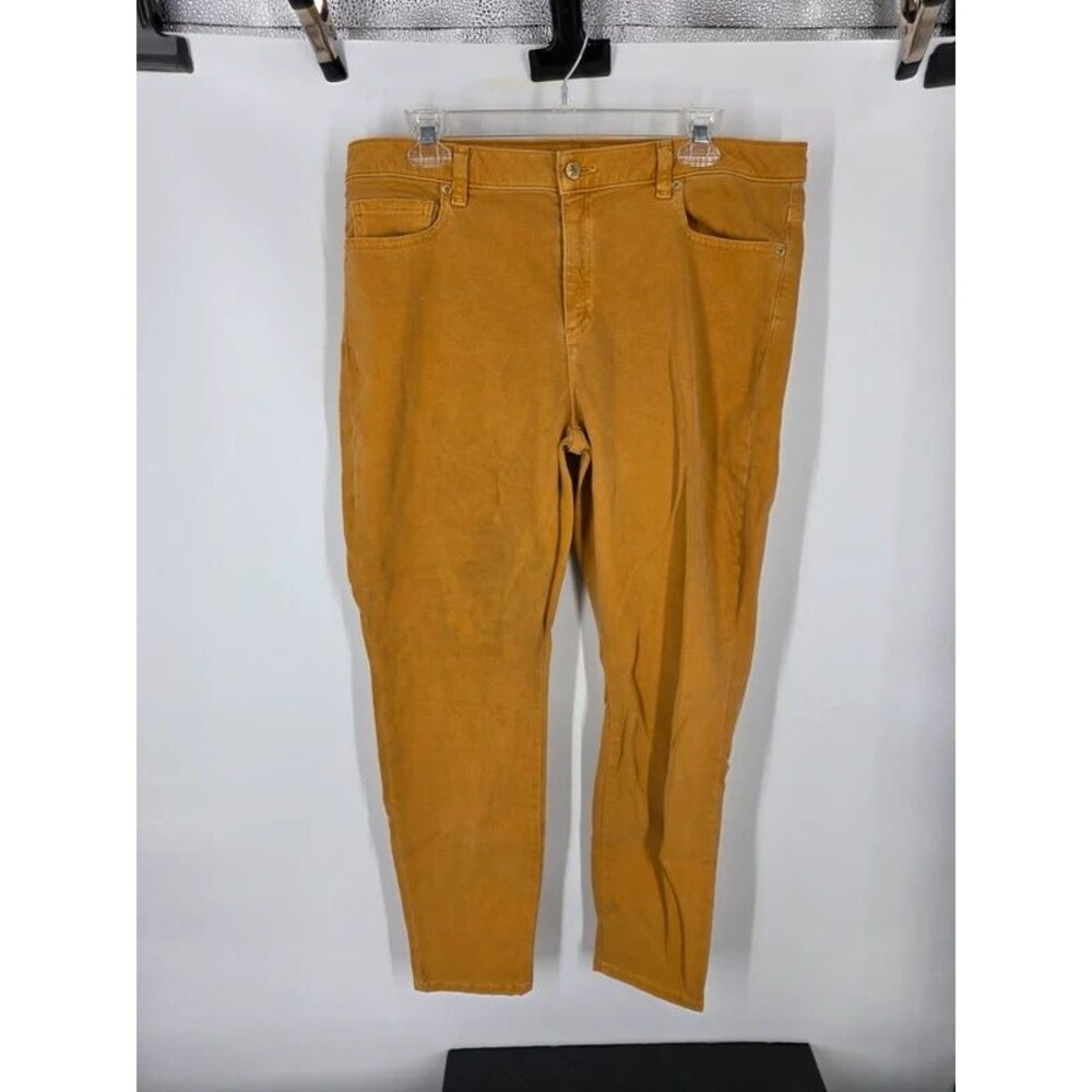 Michael Kors Mustard Yellow Stretch Skinny Jeans Size 14 Gold Hardware